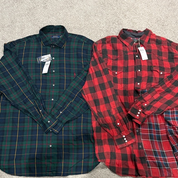 Polo Ralph Lauren Plaid Shirts - Red and Green